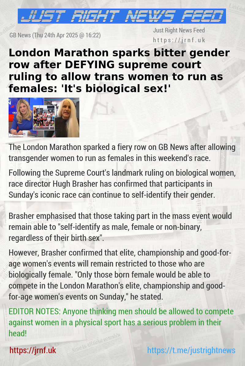 London Marathon sparks bitter gender row after DEFYING supreme court ruling to allow trans women to run as females: ’It’s biological sex!’