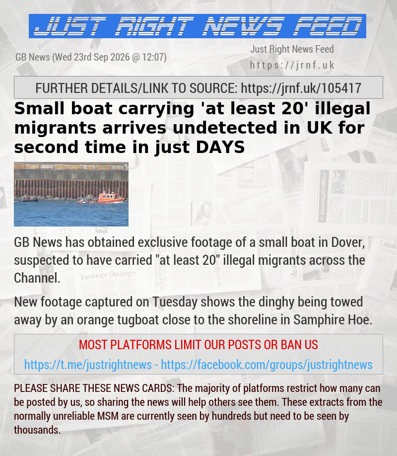 Small boat carrying ’at least 20’ illegal migrants arrives undetected in UK for second time in just DAYS