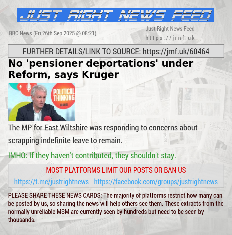 No ’pensioner deportations’ under Reform, says Kruger