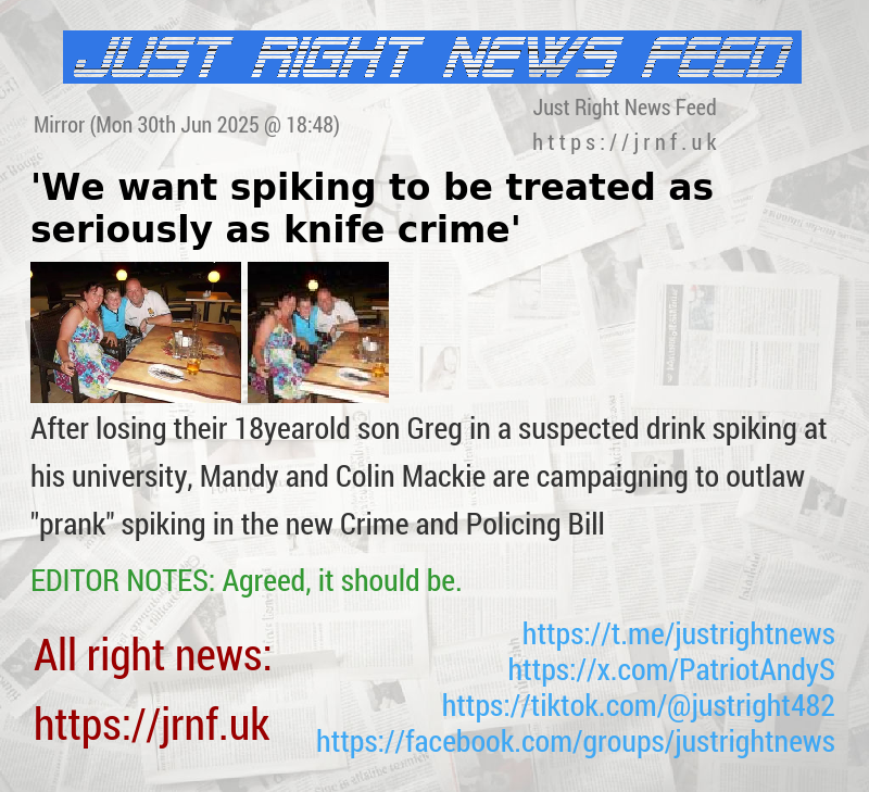 ’We want spiking to be treated as seriously as knife crime’
