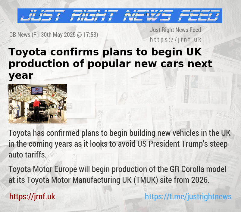 Toyota confirms plans to begin UK production of popular new cars next year