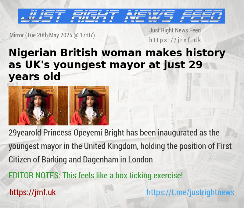 Nigerian—British woman makes history as UK’s youngest mayor at just 29 years old
