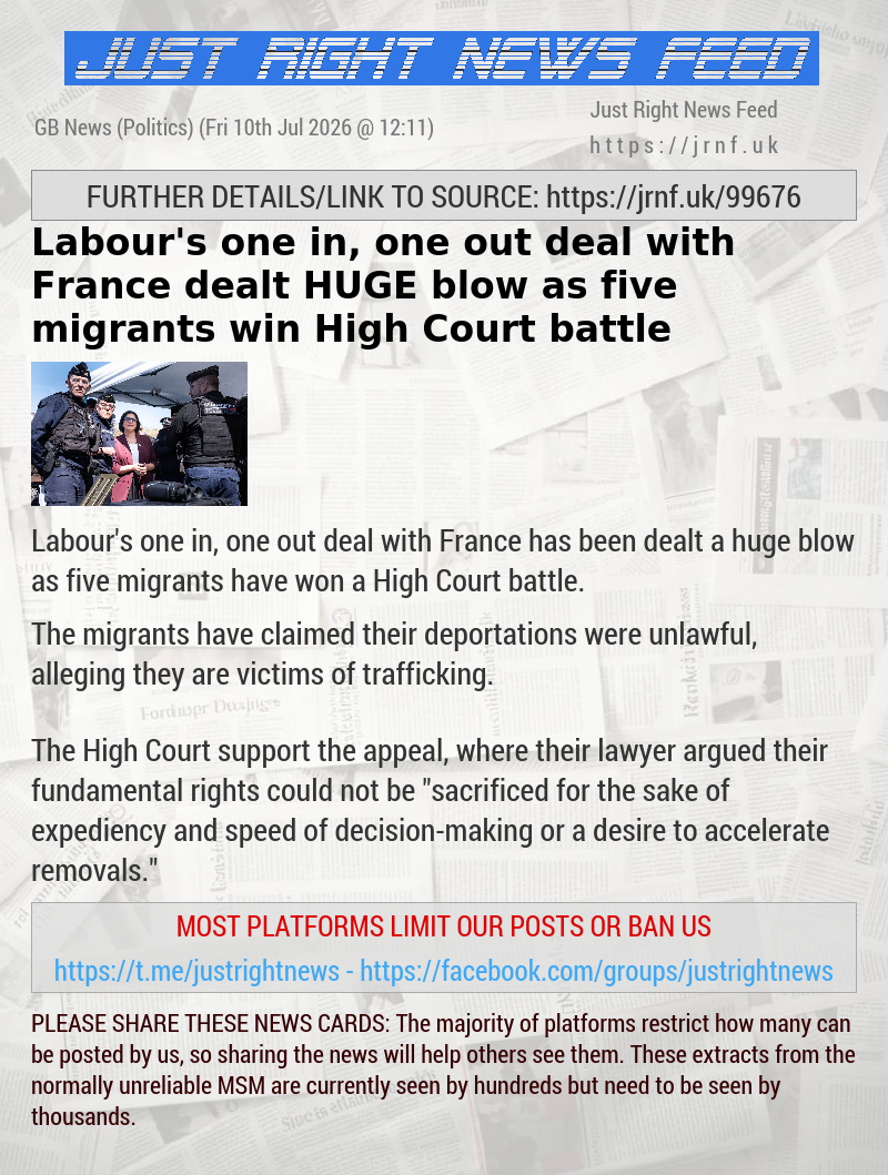 Labour’s one in, one out deal with France dealt HUGE blow as five migrants win High Court battle