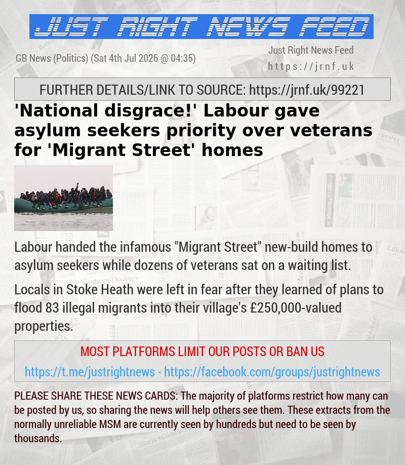 ’National disgrace!’ Labour gave asylum seekers priority over veterans for ’Migrant Street’ homes