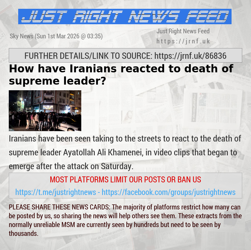 How have Iranians reacted to death of supreme leader?