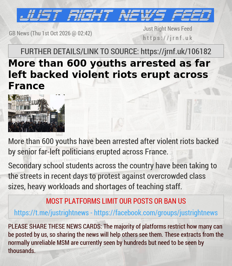 More than 600 youths arrested as far—left—backed violent riots erupt across France