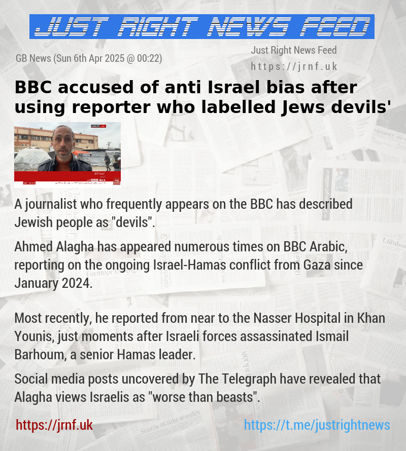 BBC accused of anti—Israel bias after using reporter who labelled Jews ‘devils’
