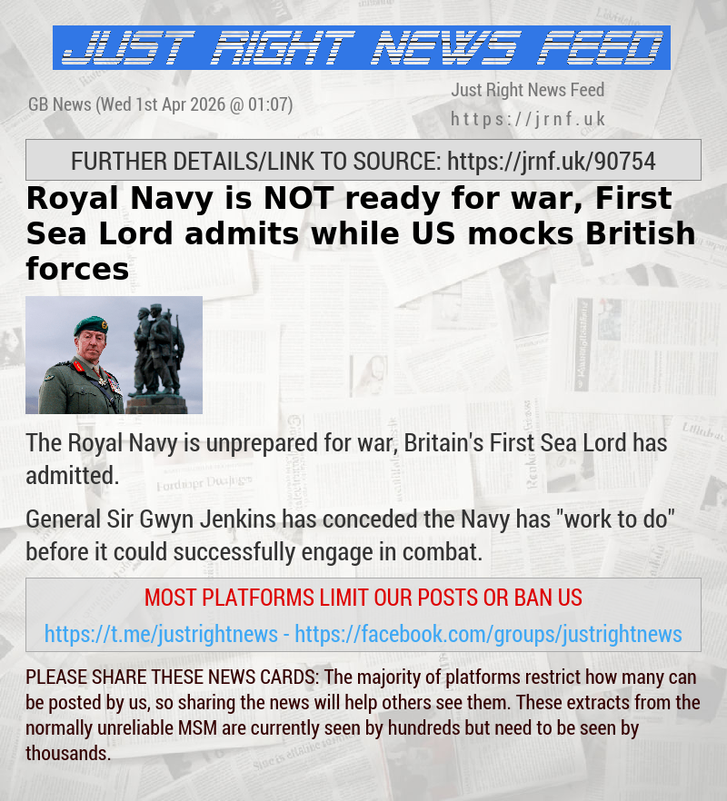 Royal Navy is NOT ready for war, First Sea Lord admits — while US mocks British forces