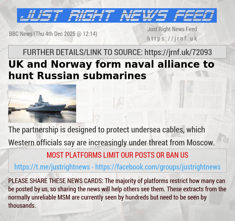UK and Norway form naval alliance to hunt Russian submarines