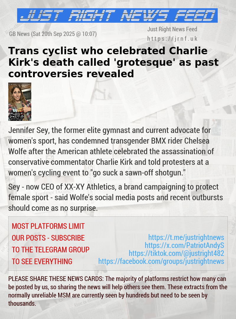 Trans cyclist who celebrated Charlie Kirk’s death called ’grotesque’ as past controversies revealed