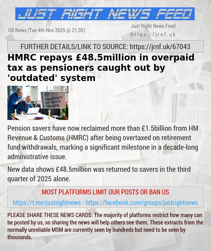 HMRC repays £48.5million in overpaid tax as pensioners caught out by ’outdated’ system