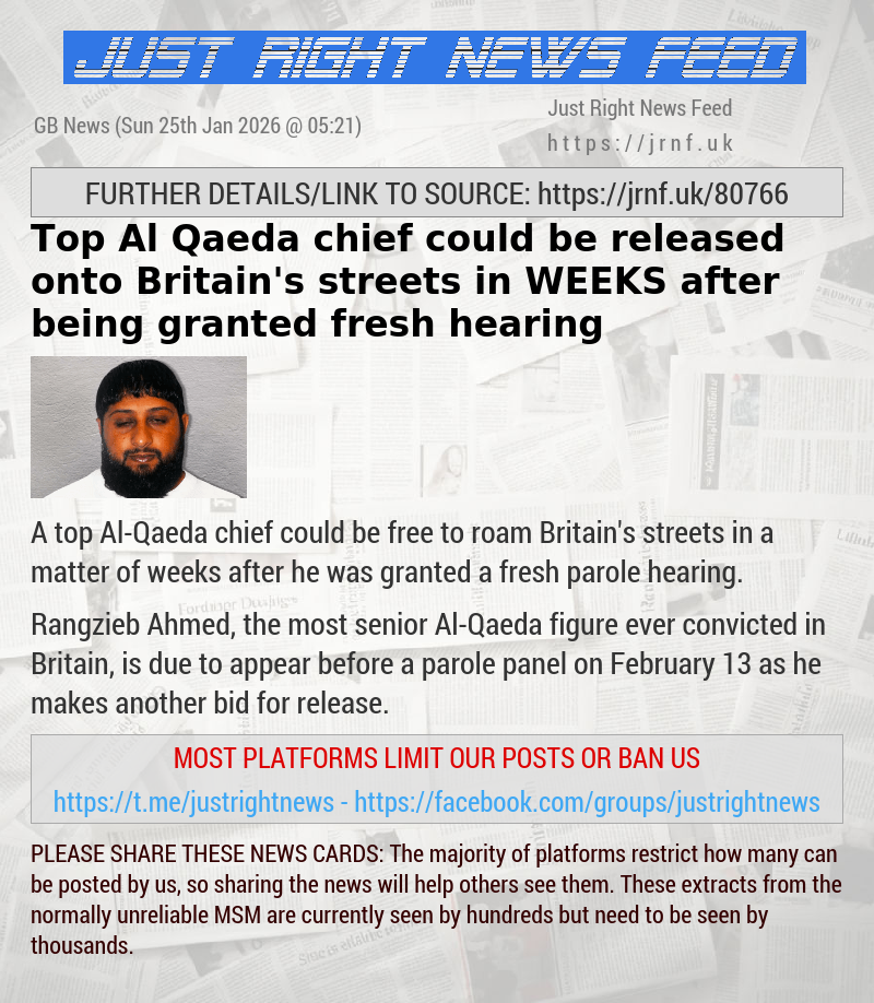 Top Al—Qaeda chief could be released onto Britain’s streets in WEEKS after being granted fresh hearing