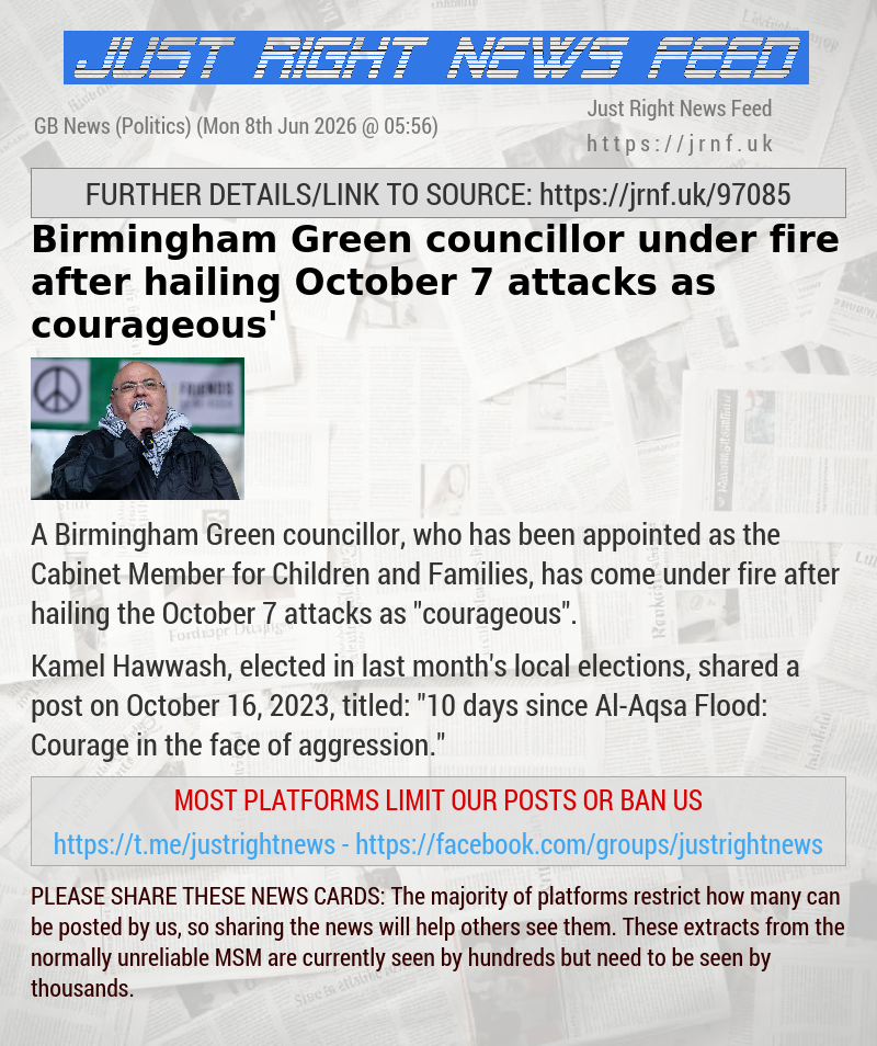 Birmingham Green councillor under fire after hailing October 7 attacks as ‘courageous’