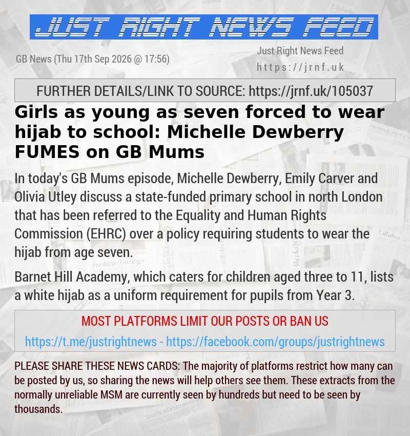 Girls as young as seven forced to wear hijab to school: Michelle Dewberry FUMES on GB Mums