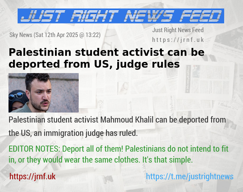 Palestinian student activist can be deported from US, judge rules