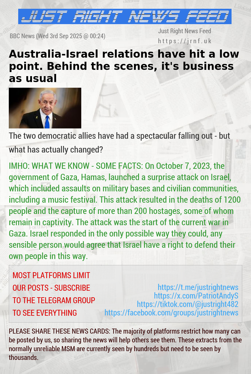 Australia—Israel relations have hit a low point. Behind the scenes, it’s business as usual