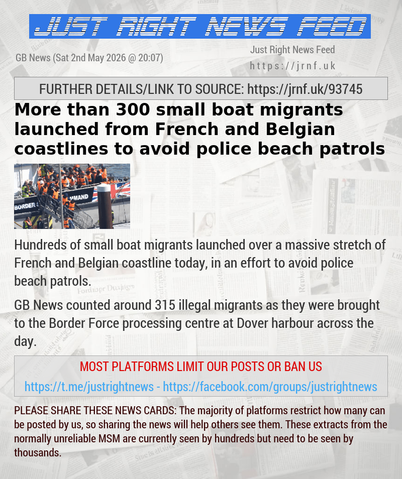 More than 300 small boat migrants launched from French and Belgian coastlines to avoid police beach patrols