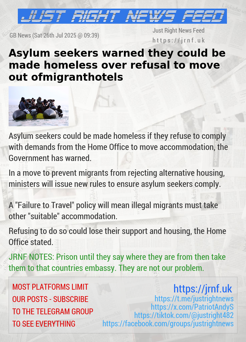 Asylum seekers warned they could be made homeless over refusal to move out of migrant hotels