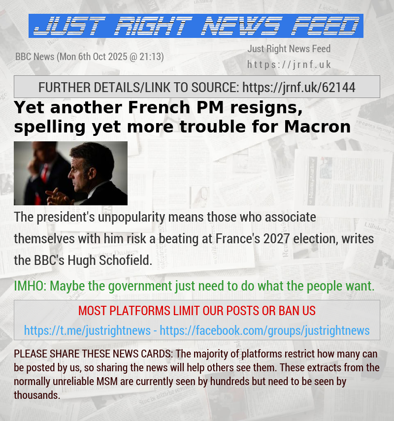 Yet another French PM resigns, spelling yet more trouble for Macron