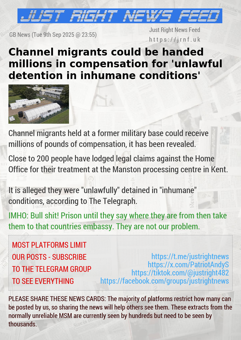 Channel migrants could be handed millions in compensation for ’unlawful detention in inhumane conditions’