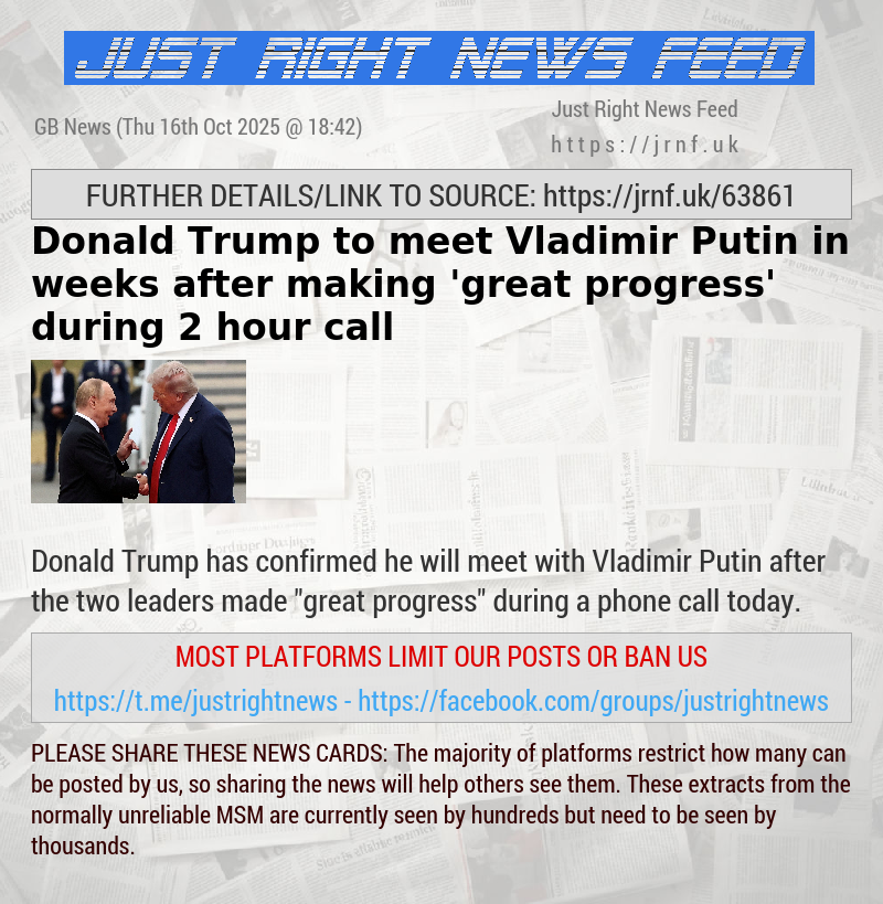 Donald Trump to meet Vladimir Putin in weeks after making ’great progress’ during 2—hour call