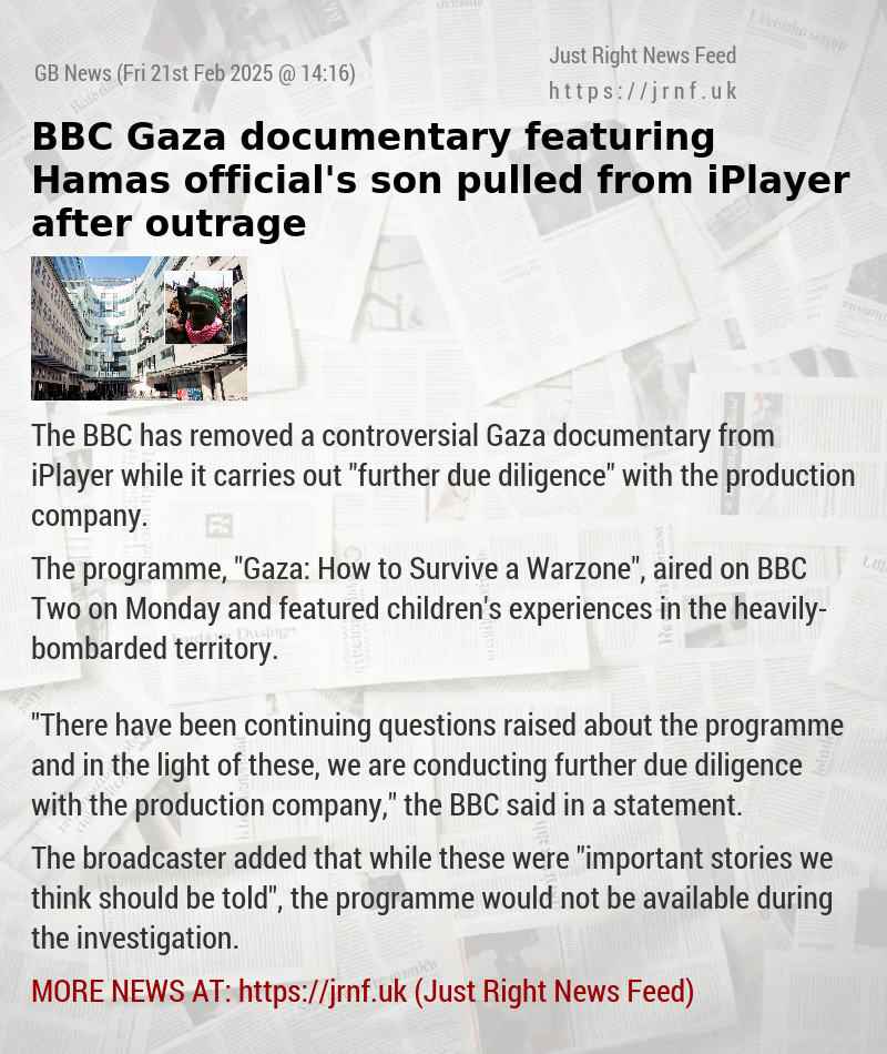 BBC Gaza documentary featuring Hamas official’s son pulled from iPlayer after outrage