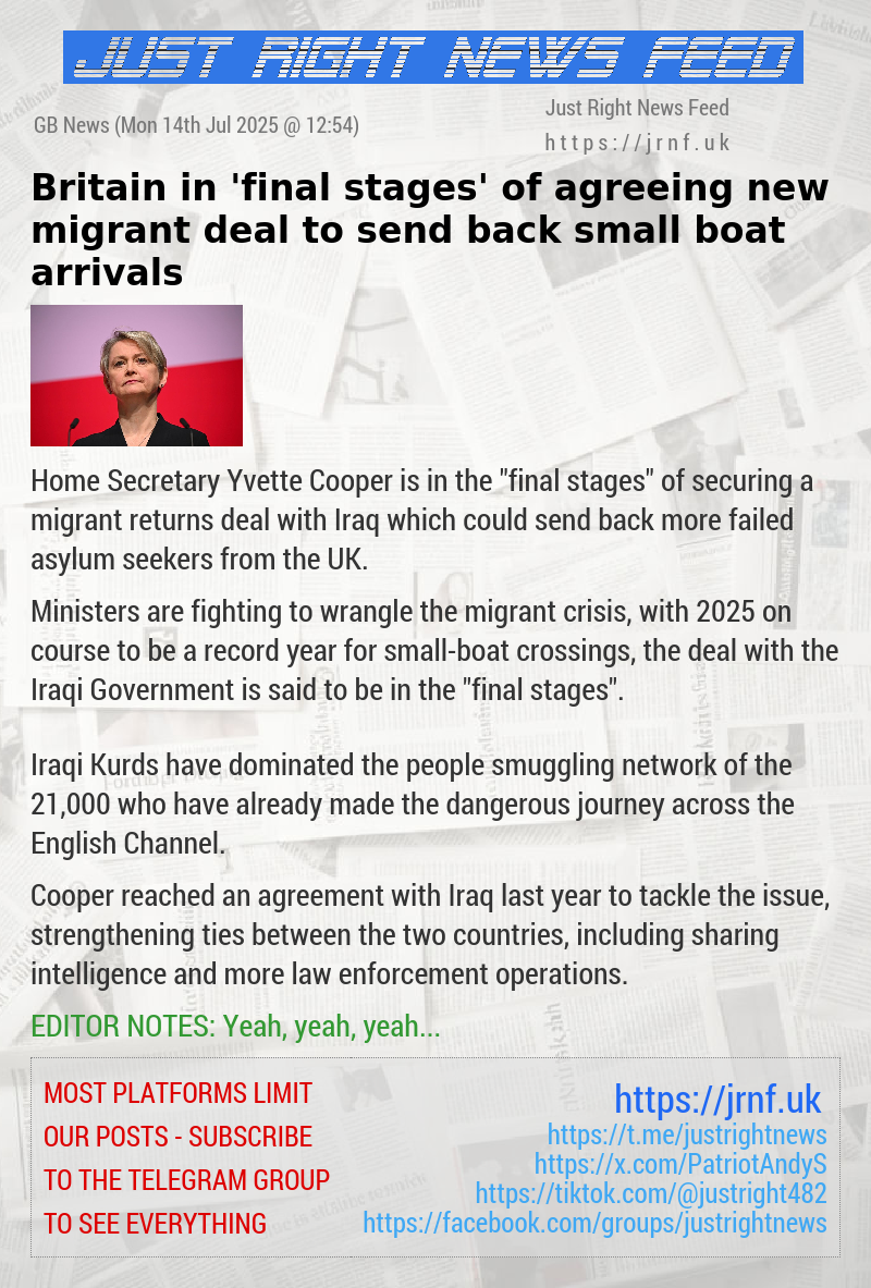 Britain in ’final stages’ of agreeing new migrant deal to send back small boat arrivals
