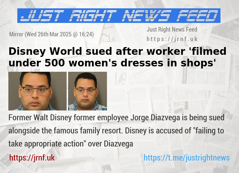 Disney World sued after worker ’filmed under 500 women’s dresses in shops’