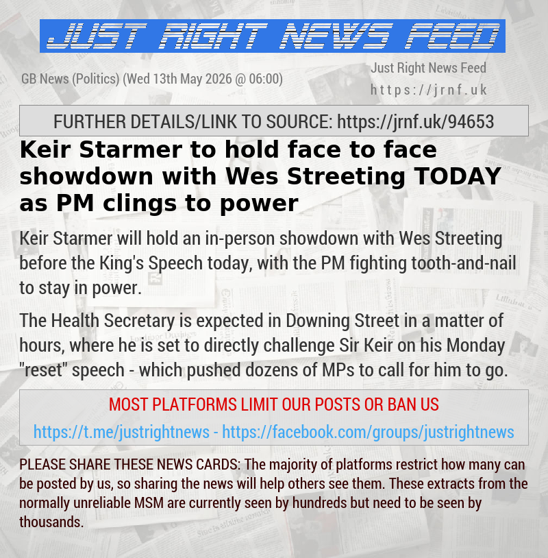 Keir Starmer to hold face—to—face showdown with Wes Streeting TODAY as PM clings to power