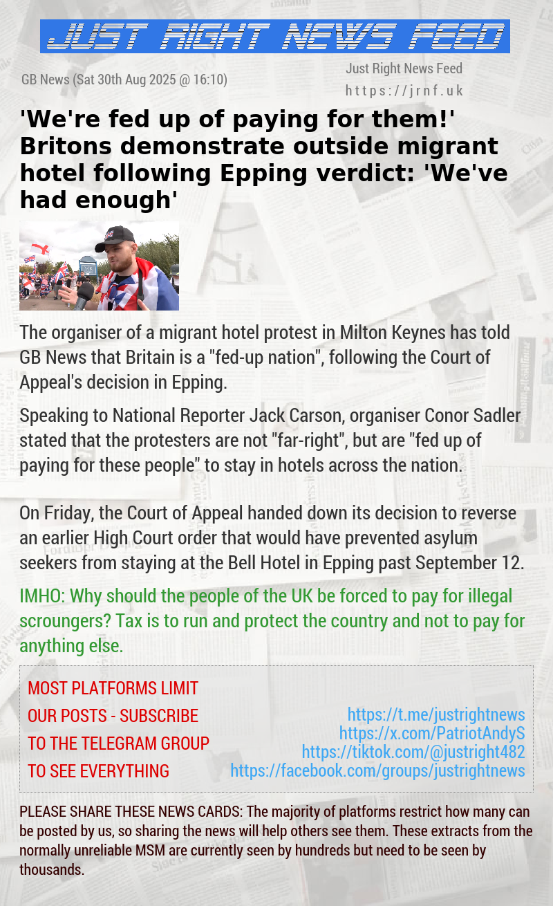 ’We’re fed up of paying for them!’ Britons demonstrate outside migrant hotel following Epping verdict: ’We’ve had enough’