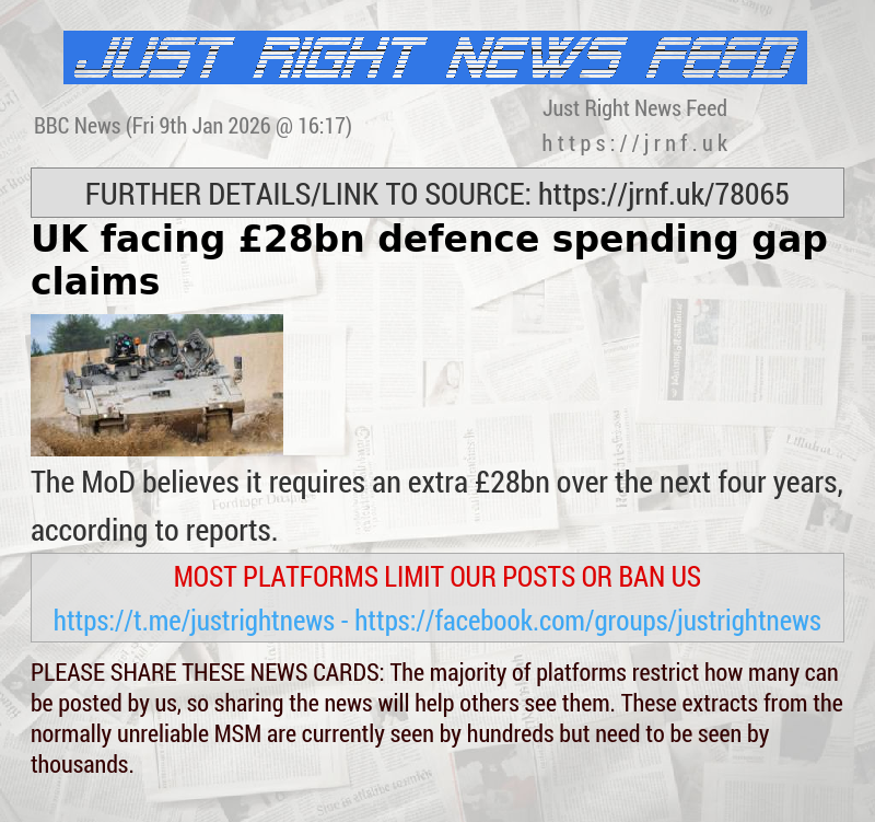 UK facing &pound;28bn defence spending gap claims