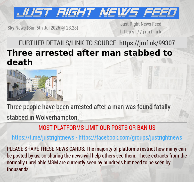Three arrested after man stabbed to death
