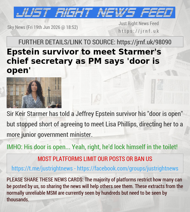 Epstein survivor to meet Starmer’s chief secretary as PM says ’door is open’