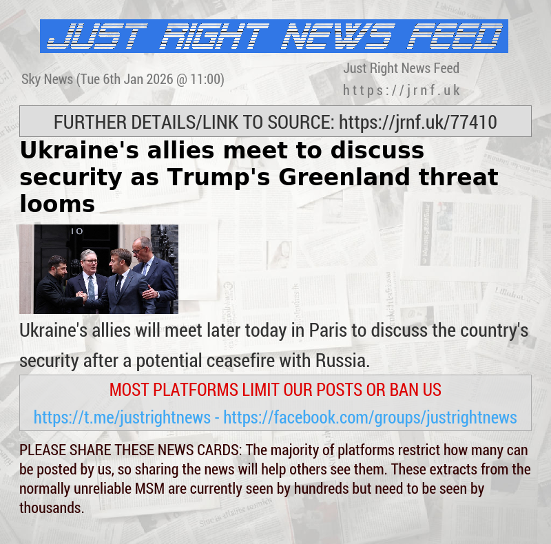 Ukraine’s allies meet to discuss security as Trump’s Greenland threat looms