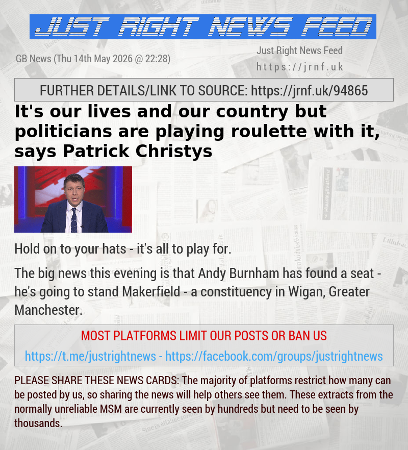 It’s our lives and our country but politicians are playing roulette with it, says Patrick Christys