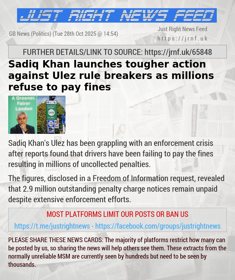 Sadiq Khan launches tougher action against Ulez rule breakers as millions refuse to pay fines