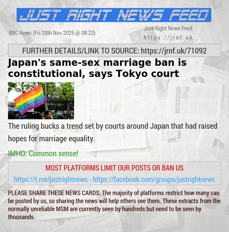 Japan’s same—sex marriage ban is constitutional, says Tokyo court