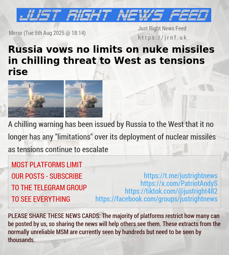 Russia vows no limits on nuke missiles in chilling threat to West as tensions rise