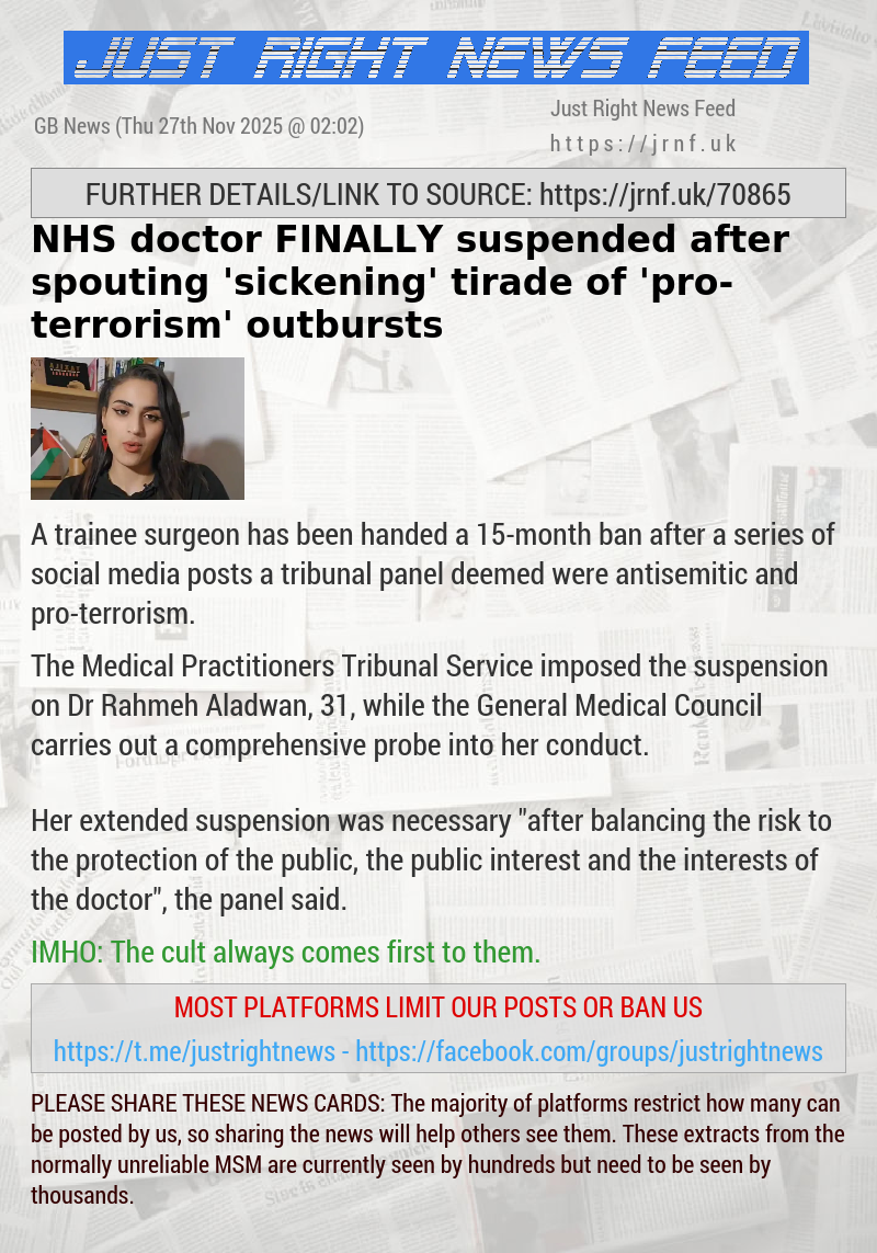 NHS doctor FINALLY suspended after spouting ’sickening’ tirade of ’pro—terrorism’ outbursts
