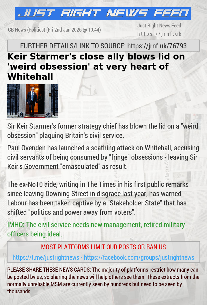 Keir Starmer’s close ally blows lid on ’weird obsession’ at very heart of Whitehall
