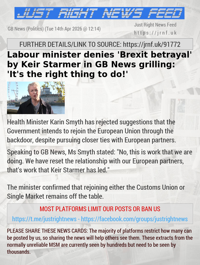 Labour minister denies ’Brexit betrayal’ by Keir Starmer in GB News grilling: ’It’s the right thing to do!’