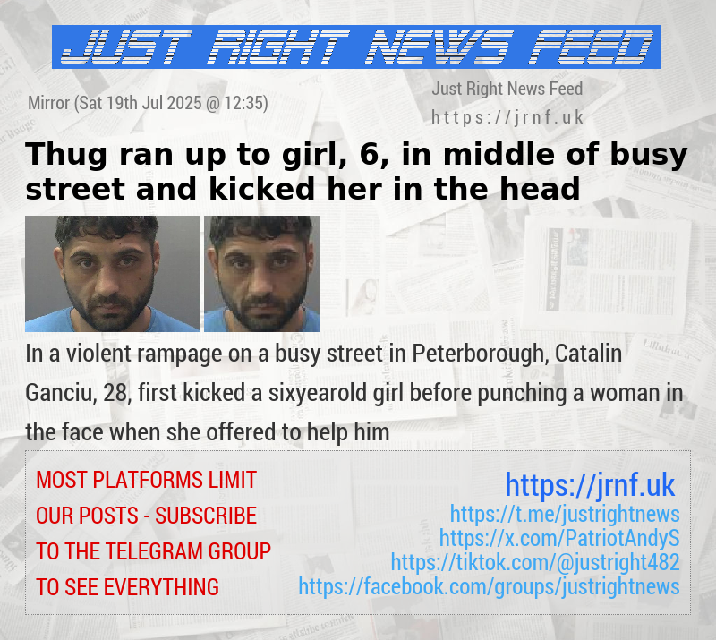 Thug ran up to girl, 6, in middle of busy street and kicked her in the head