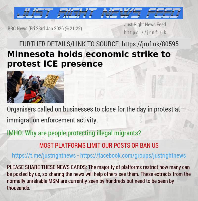 Minnesota holds economic strike to protest ICE presence