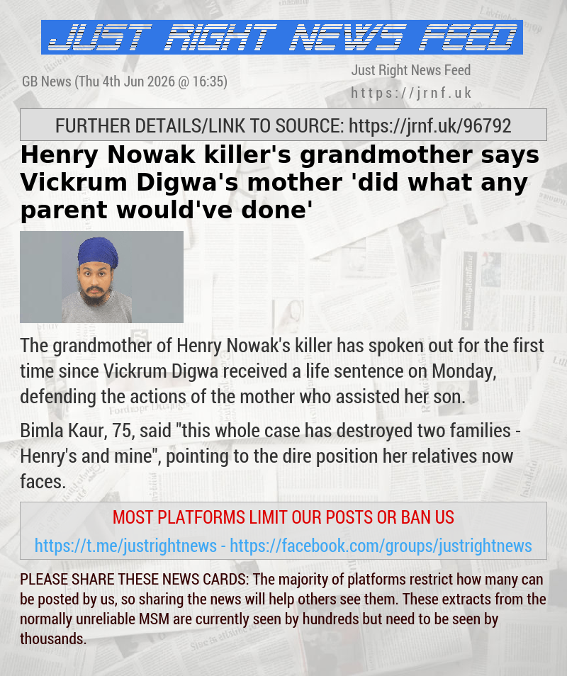Henry Nowak killer’s grandmother says Vickrum Digwa’s mother ’did what any parent would’ve done’