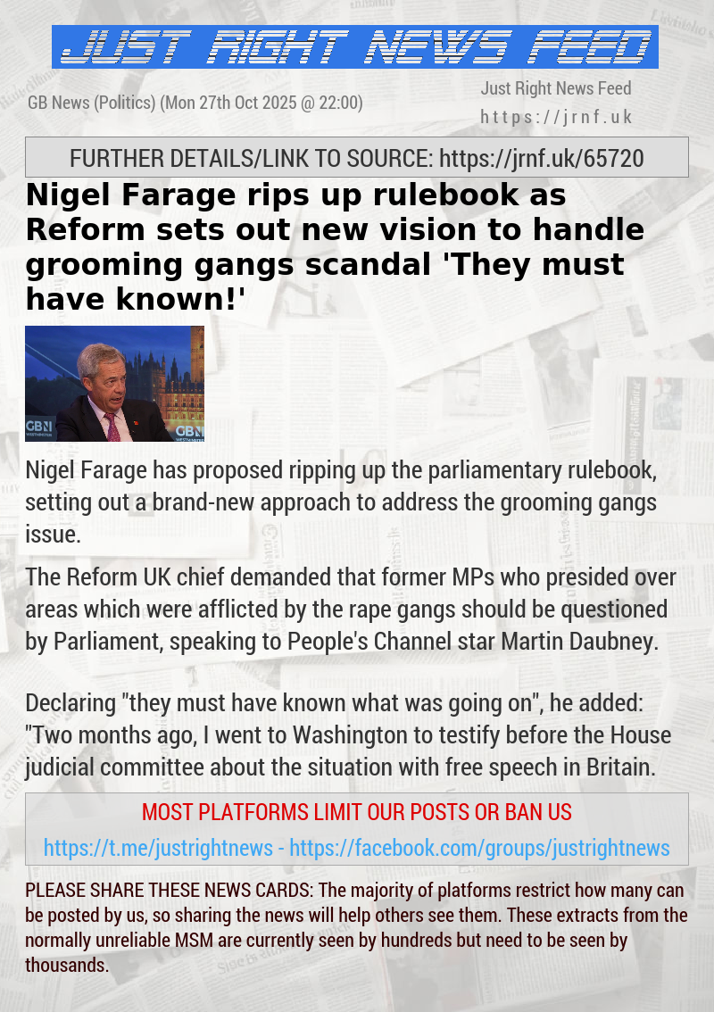 Nigel Farage rips up rulebook as Reform sets out new vision to handle grooming gangs scandal — ’They must have known!’
