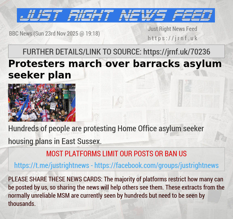 Protesters march over barracks asylum seeker plan