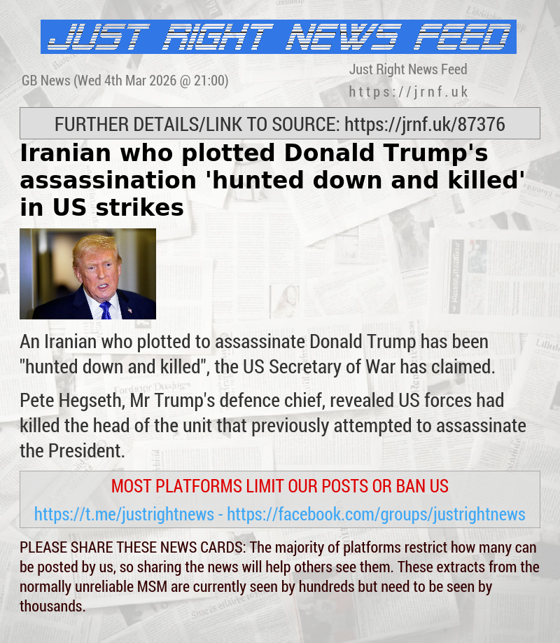 Iranian who plotted Donald Trump’s assassination ’hunted down and killed’ in US strikes