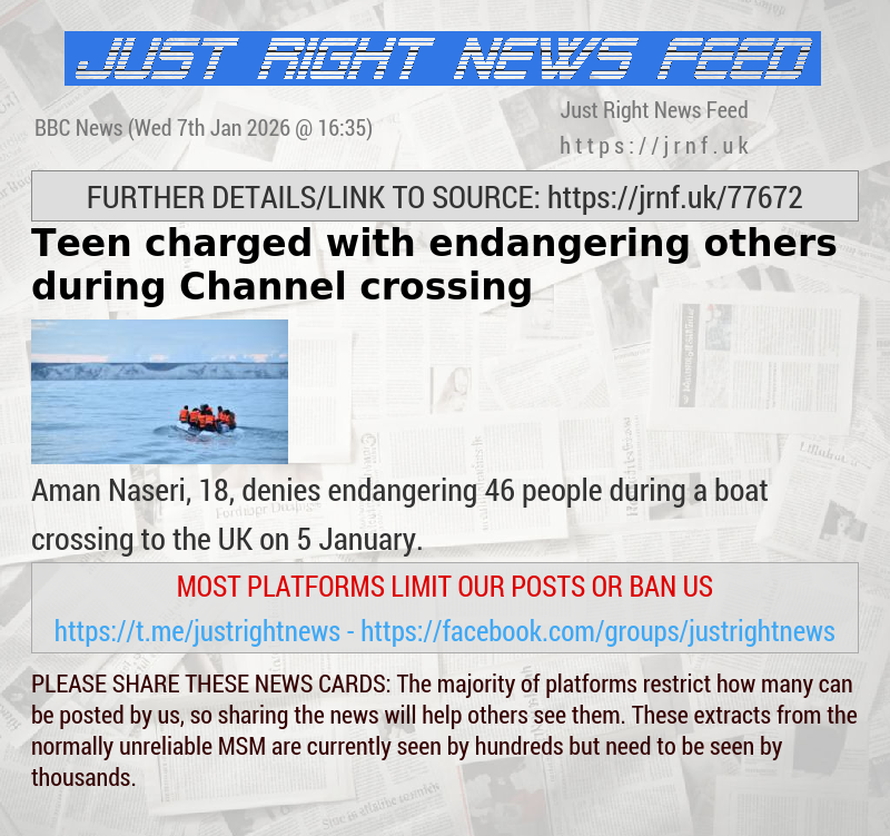 Teen charged with endangering others during Channel crossing