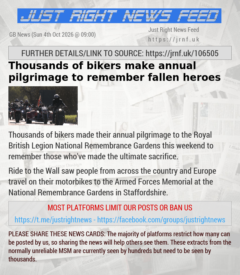 Thousands of bikers make annual pilgrimage to remember fallen heroes