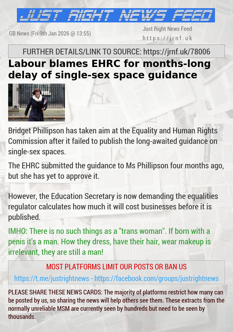 Labour blames EHRC for months—long delay of single—sex space guidance